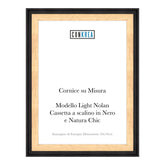 Cornice Moderna su Misura - Modello Light Nolan a Cassetta Scalino Nero e Natural Chic